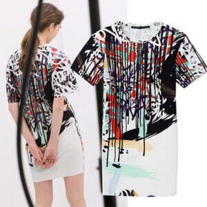 ZARA Graffiti Print Mini Dress Size M Streetwear Graphic